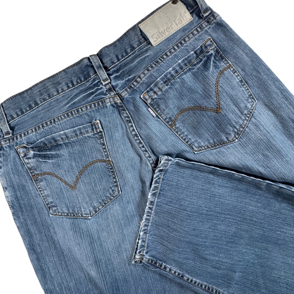 Levi's SilverTab Baggy Jeans Mens‎ 34 Blue Medium Wash Wide Leg Denim Vintage